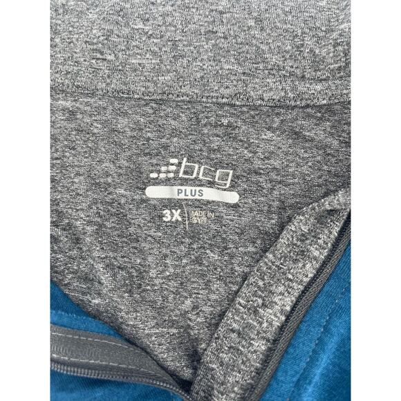 BCG Gray Blue Color Block Quarter Zip Pullover Sweatshirt Women's Size 3X - Picture 5 of 5